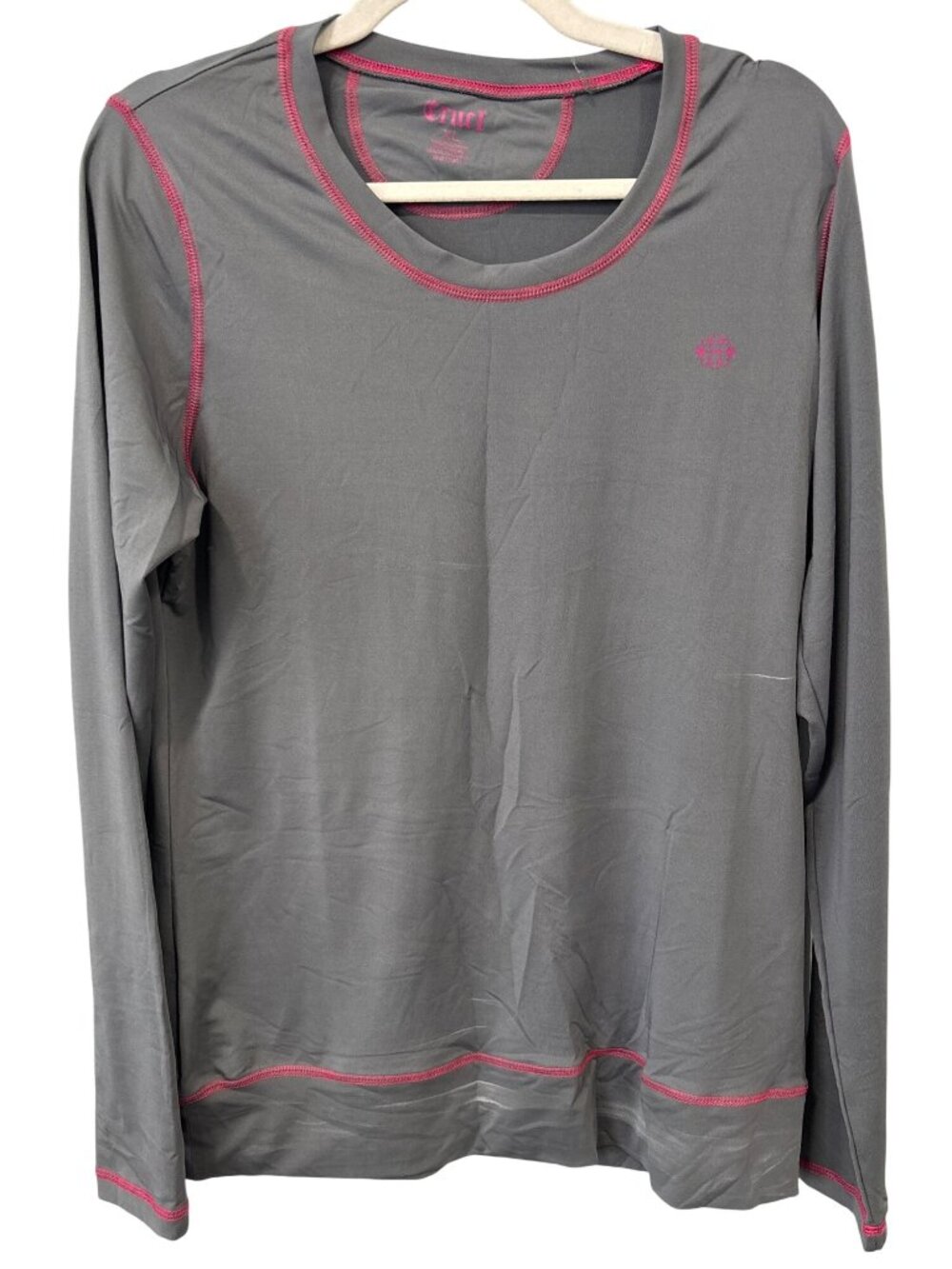 Cruel Shirt XL Fast & Fearless Long Sleeve Top Crewneck Gray Pink Outdoor Active
